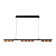 Подвесная люстра 135*7*161 см, 48W, Favourite Interline 4266-10P матовый черный, прозрачный акрил с узором, текстура дерева