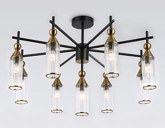 Люстра на штанге **-53 см, 9*E14*40W, K, Ambrella Light High Light LH55258, черный, латунь