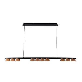 Подвесная люстра 135*7*161 см, 48W, Favourite Interline 4266-10P матовый черный, прозрачный акрил с узором, текстура дерева