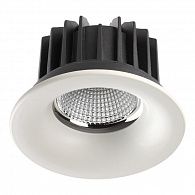 Светильник, 17 см, 30W, 3000К, белый, теплый свет, NOVOTECH DRUM 357604, встраиваемый LED, вр 15 см