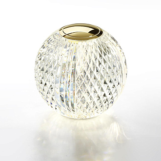 Настольный светильник 11*11*12 см, 1 LED*2W, 4000 К, Odeon Light Crystal, золотой 5008/2TL