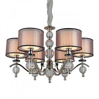 Подвесная люстра 72*70-140 см, 6*E14, 40W, Aployt FLORET APL.703.03.06, хром