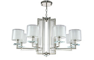 Люстра 86 см, Crystal Lux NICOLAS SP-PL8 NICKEL/WHITE никель/прозрачный