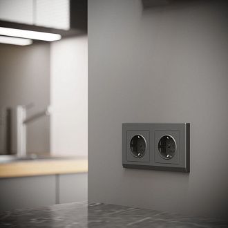 W0021864 Рамка на 2 поста Stark, графит матовый Werkel, 4690389194504