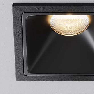 Встраиваемый светильник 6,5*6,5-5,2 см, LED*10W, 3000K, Maytoni Alfa LED 50° DL043-01-10W3K-SQ-B-1, Черный, вр 5,5*5,5 см