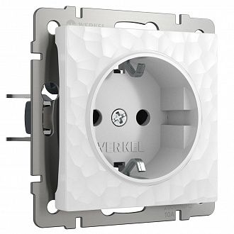 W1271001 Розетка с заземлением, hammer белый Werkel, 4690389162794