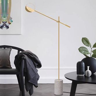 Торшер BOLIA LEAVES Brass 169*98*169 см, 1*LED*4W, ImperiumLoft 41.212, Белый, Золотистый