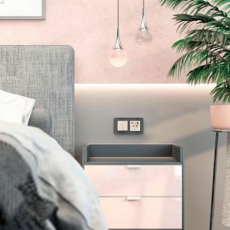 W0022440 Рамка на 2 поста Elite, графит, стекло Werkel, 4690389180705