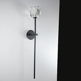 Бра RH Boule de Cristal Long Sconce Brass 13*45*45 см, 1*G9*40W, ImperiumLoft 44.305, Чёрный, Латунь