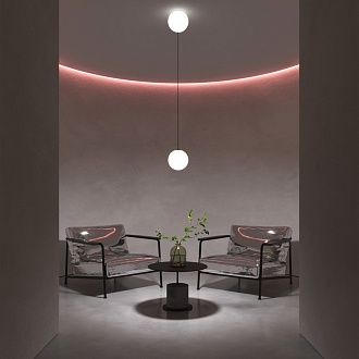 Подвесной светильник 20*60-240 см, *LED*20W, 3000K, Maytoni Twins MOD427PL-L20B3K, Черный