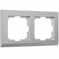W0021806 Рамка на 2 поста Stark, серебряный Werkel, 4690389161803