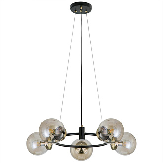 Люстра подвесная Citilux Планета CL105155 Венге+Бронза, диаметр 56 см.