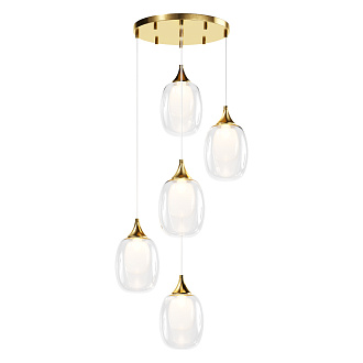 Подвесной светильник *45-335 см, 5*E14, 40W Maytoni Aura MOD016PL-05BS, Латунь