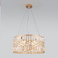 Умный подвесной светильник 50 см Eurosvet Lory 10125/5 золото/прозрачный хрусталь Strotskis Smart (10116/5)