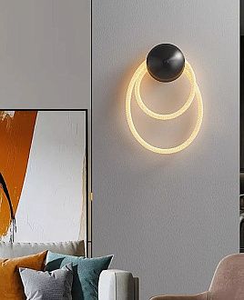 Бра *36-80 см, 1*LED*43W, 3000K, Lightera Tura LE103W-47BA STEEL, Черный