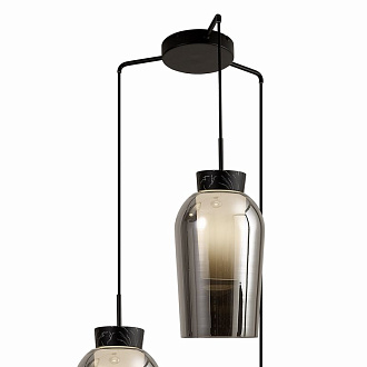 Люстра 53,4*180 см, 3*E27 черный/мрамор Mantra Nora 8284