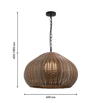 Подвес *60*40-188 см, 1*E27*40W, Favourite Wicker 4884-1P, черный