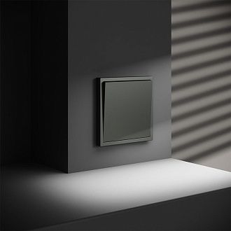 Перекрестный переключатель встраиваемый Voltum S70 одноклавишный 10А, титан пластик Soft touch VLS010506