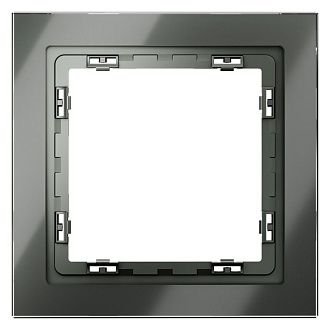 Рамка стеклянная Voltum S70 на 1 пост, титан, стекло Стекло/пластик  VLS110106