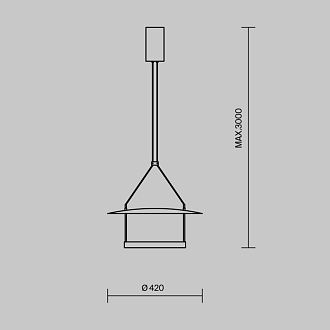 Подвесной светильник 42*42*315 см, LED, 23W, 3000К, Maytoni Ambience MOD280PL-L23B3K черный