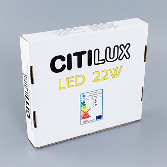 Светильник, 17 см, 22W, 3000К, белый, теплый свет, Citilux Омега CLD50R220, встраиваемый светодиодный