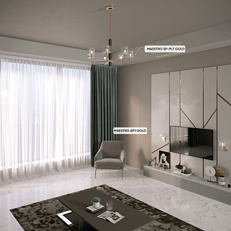 Люстра 79 см Crystal Lux MAESTRO SP-PL7 GOLD Золото/черный