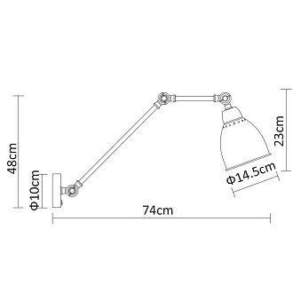 Бра 67*15 см, Arte lamp Braccio Белый A2055AP-1WH