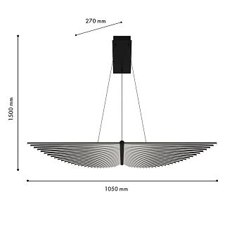 Подвесная люстра 27*150 см, 2*LED, 60W, 4000K, Favourite Vingar 4381-2P, чернный матовый