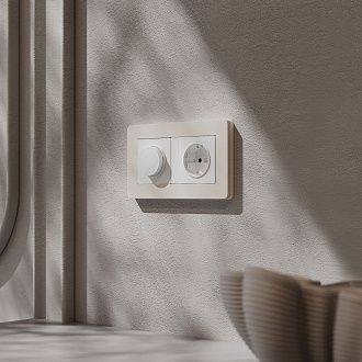 W0023066 Рамка на 2 поста Split, айворибелый, soft-touch Werkel, 4690389206054