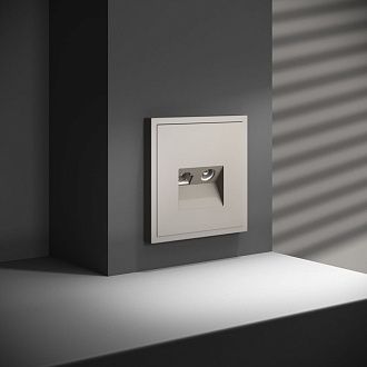Розетка телевизионная встраиваемая TV+RJ45 кат. 6, кашемир Voltum S70 VLS060703, Пластик Soft touch