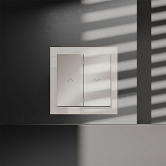 Выключатель встраиваемый для жалюзи 10А, кашемир Voltum S70 VLS020703, Пластик Soft touch