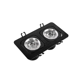 Встраиваемый светильник 18*9*7 см, 2*LED*12W 4000K LOFT IT Screen 10328/2A Black черный, вр 15,5*8,5 см