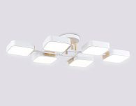 Люстра светодиодная на штанге 85*43*14- см, **W, 3000-6000K, Ambrella Light Comfort FL4886, белый, дерево
