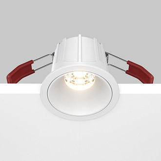 Светильник 7 см, 10W, 3000K, Maytoni Downlight Alfa LED DL043-01-10W3K-RD-W, белый, вр 5,5 см