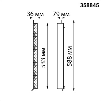 Светодиодный светильник 59 см, 30W, 4000K, Novotech Iter 358845, черный