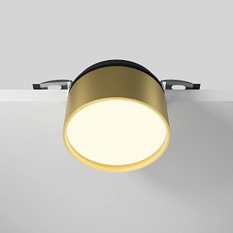 Встраиваемый светильник 8,5*8,5*6,6 см, LED, 12W, 3000К, Maytoni Technical ONDA DL024-12W3K-BMG золото матовое, вр 8,2 см