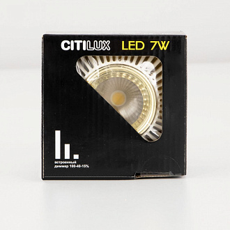Встраиваемый светильник 10 см, 7W, 3500K Citilux Дзета CLD042NW2 белый/золото
