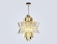 Подвесная люстра с хрусталем **66-120 см, 12*E14*40W, K, Ambrella Light High Light LH41017, латунь
