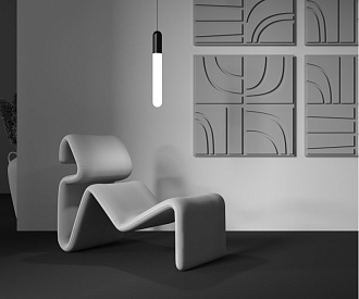 Подвесной светильник 6*6*50 см, LED, 12W, 3000К, Maytoni Technical Mist P101PL-L500-12W3K-B черный