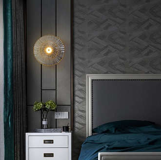 Светильник настенный ElegantLight DZN-4425 ЗОЛОТО+ЯНТАРНЫЙ D350/H100/1/LED/12W 3000-6500K DAISY 23-12