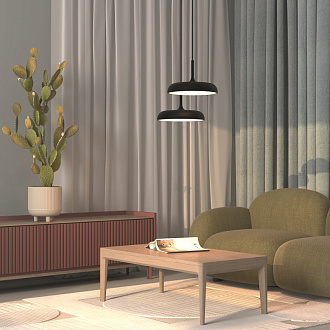Подвесной светильник 40*40*347 см, LED, 26W, 3000К, Maytoni Gerhard MOD189PL-L18B3K1 черный