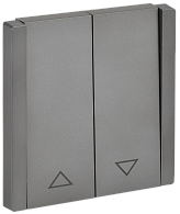 Выключатель жалюзи 10А FP511 сталь IEK FORTE&PIANO, FP-V15-0-10-1-K46