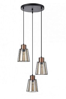 Подвесной светильник  30*170 см, 3*E27 черный, медь Vele Luce Carisma VL6462P03