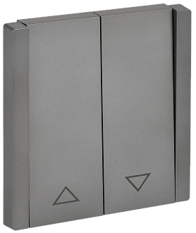 Выключатель жалюзи 10А FP511 сталь IEK FORTE&PIANO, FP-V15-0-10-1-K46