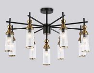 Люстра на штанге **-53 см, 9*E14*40W, K, Ambrella Light High Light LH55258, черный, латунь