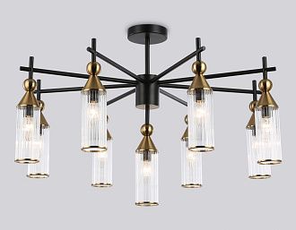 Люстра на штанге **-53 см, 9*E14*40W, K, Ambrella Light High Light LH55258, черный, латунь