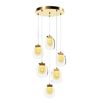 Каскадная люстра 45*45*325 см,  LED, 18W, 3000К, Maytoni Biology MOD367PL-L18BBSK латунный