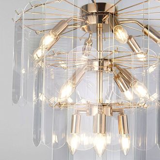 Подвесной светильник 55*55*59,5-150 см, 14*E14*40W, Eurosvet Claire 60171, золото, a069012