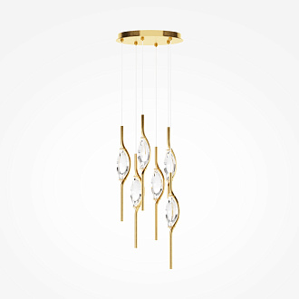 Каскадная люстра 43*43*365 см, LED, 3000К, Maytoni Foresight MOD347PL-L48BS3K латунный