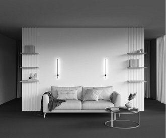Бра 62 см. 6W, 3000K, Maytoni Pars C070WL-L6B3K, черный